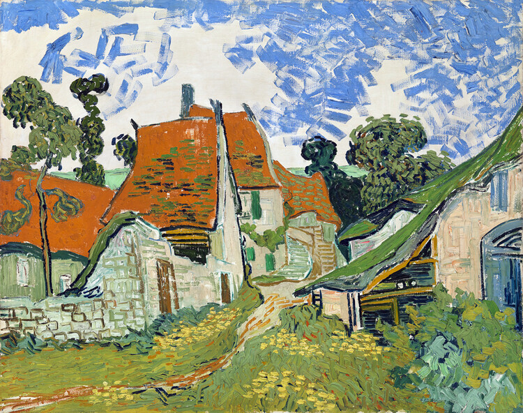 Vincent van Gogh Plakát, Obraz - Street in Auvers-sur-Oise (1890), Vincent van Gogh, 40 × 30 cm