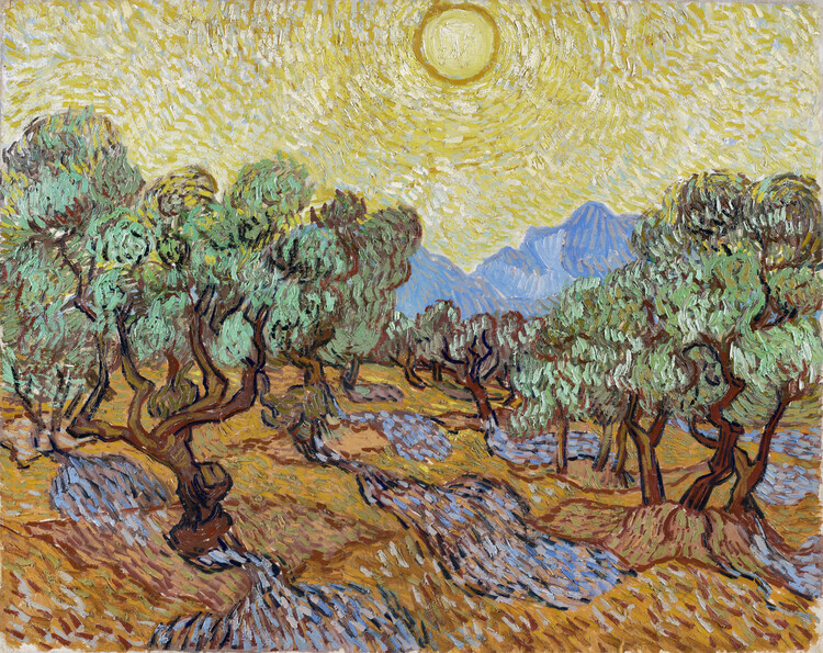 Vincent van Gogh Plakát, Obraz - Olive Trees (1889), Vincent van Gogh, 40 × 30 cm