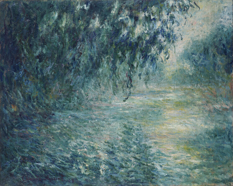 Claude Monet Plakát, Obraz - Morning on the Seine, Claude Monet, 40 × 30 cm