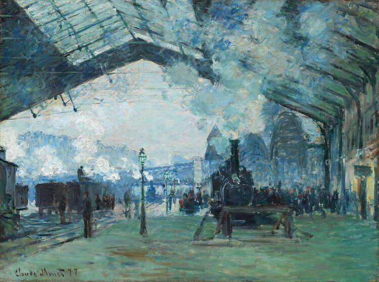 Claude Monet Plakát, Obraz - Arrival of the Normandy Train, Gare Saint-Lazare (1887), Claude Monet, 40 × 30 cm