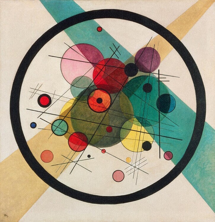Wassily Kandinsky Plakát, Obraz - Circles in a Circle, Wassily Kandinsky, 40 × 40 cm