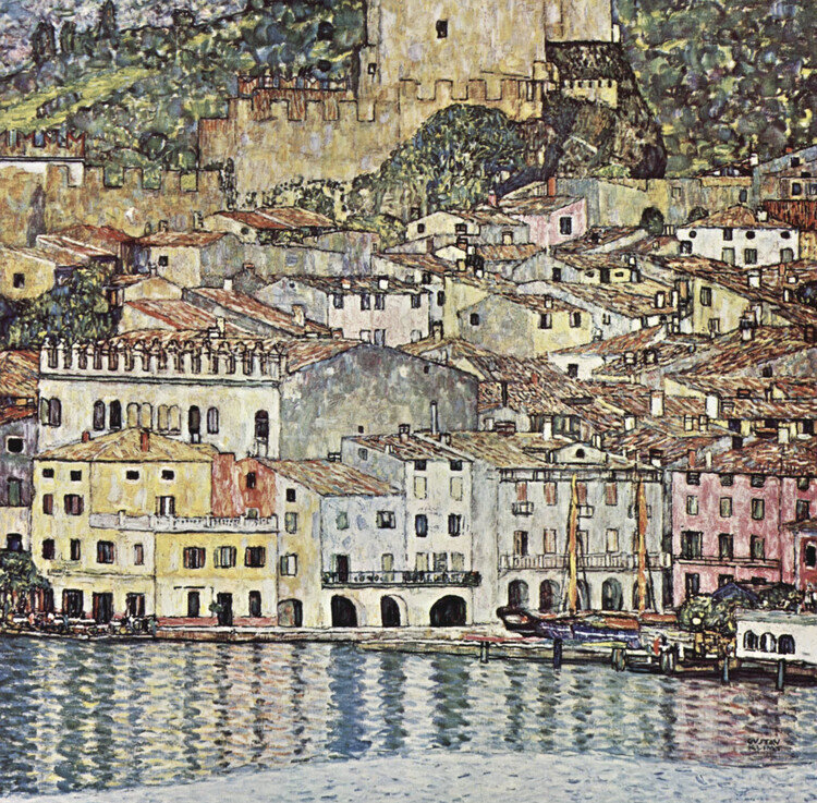 Gustav Klimt Plakát, Obraz - Malcesine at Lake Garda (1913), Gustav Klimt, 40 × 40 cm
