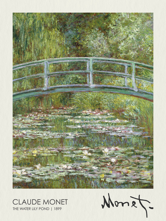 Claude Monet Plakát, Obraz - The Water Lily Pond (1899), Claude Monet, 30 × 40 cm