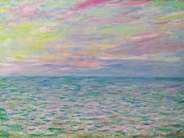 Claude Monet Plakát, Obraz - Sunset at Pourville 1840, Claude Monet, 40 × 30 cm