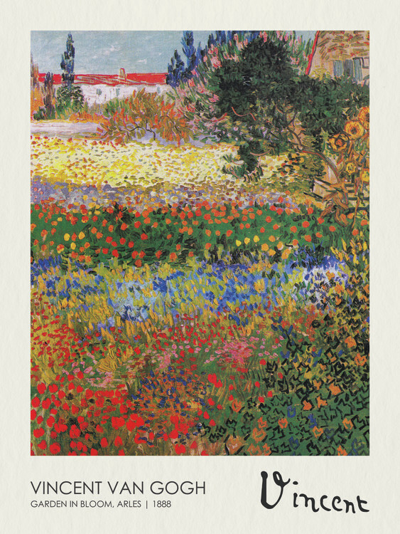 Vincent van Gogh Plakát, Obraz - Garden in Bloom, Arles (1888), Vincent van Gogh, 30 × 40 cm