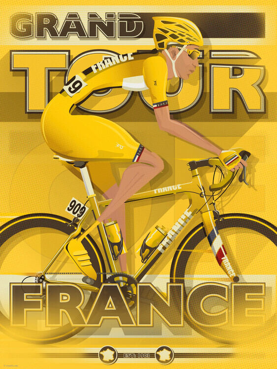 Wyatt 9 Plakát, Obraz - Tour De France, Wyatt 9, 30 × 40 cm