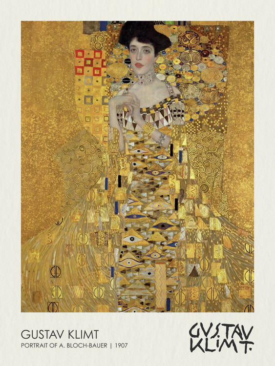 Gustav Klimt Plakát, Obraz - Portrait of Adele Bloch-Bauer I (1907), Gustav Klimt, 30 × 40 cm