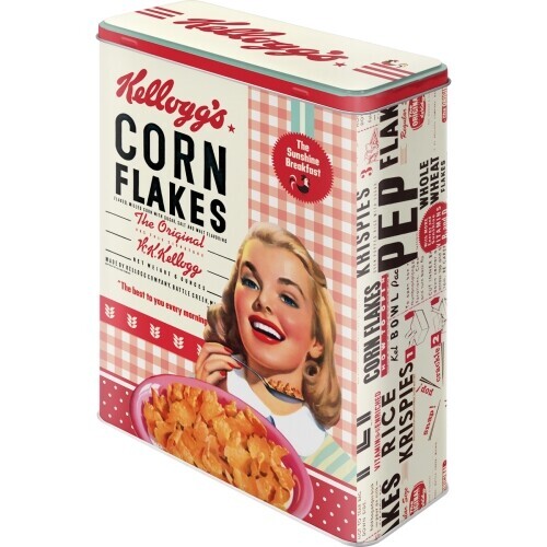 Nekupto Plechová dóza Plechová dóza XL Kellogg‘s - Girl Corn Flakes Collage, 4 l