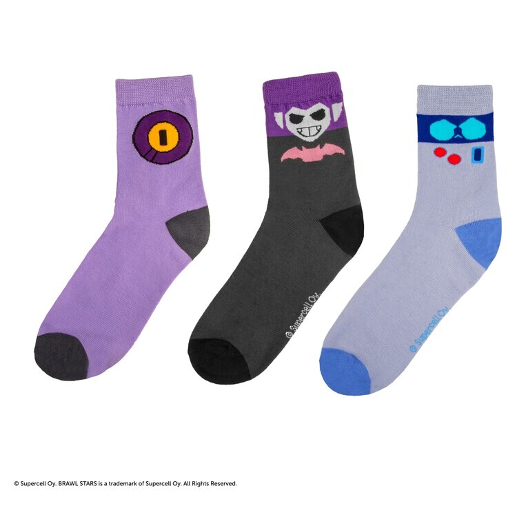 FameBros (Cinereplicas) Ponožky Brawl Stars - 8-Bit, Rico & Mortis, EU 35 - 45 (UK 2 -10; US 4 - 11)