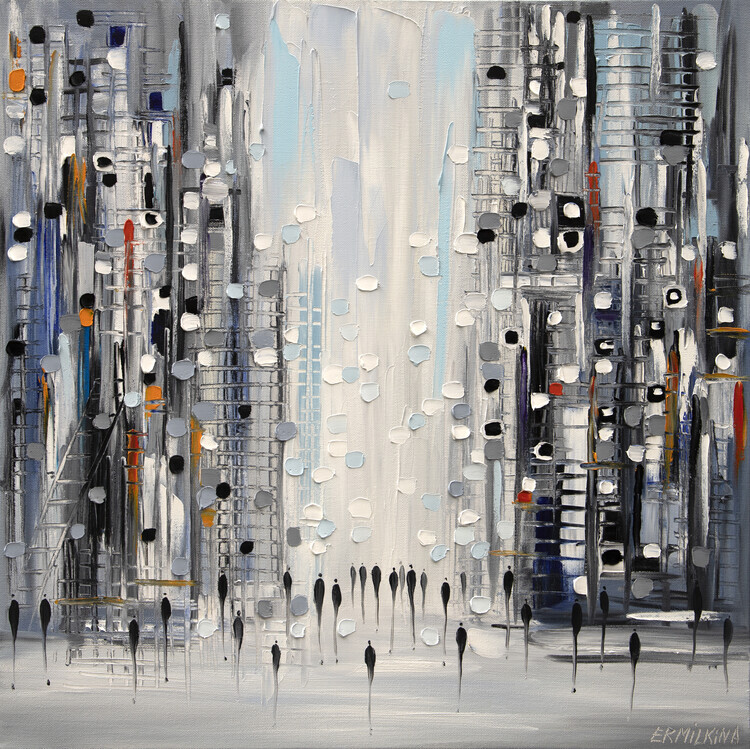 Ekaterina Ermilkina Plakát, Obraz - Street Life, Ekaterina Ermilkina, 40 × 40 cm