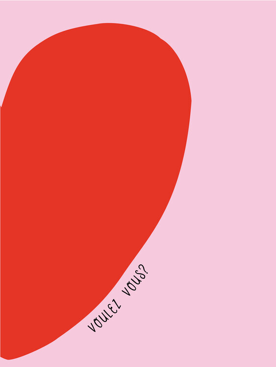 Ohkimiko Plakát, Obraz - Voulez vous - heart red/pink, Ohkimiko, 30 × 40 cm