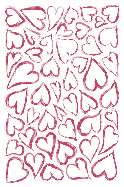 Martina Plakát, Obraz - Red Heart Shapes, Martina, 26.7 × 40 cm