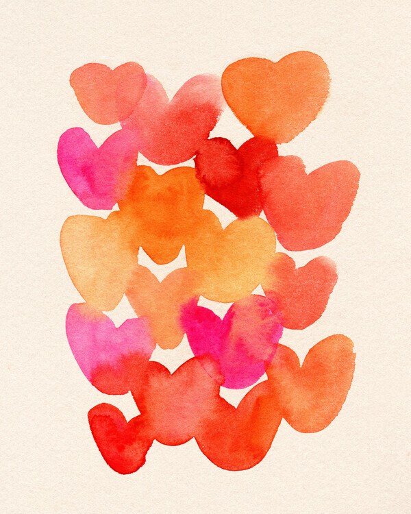 Ekaterina Koroleva Plakát, Obraz - Hearts, Ekaterina Koroleva, 30 × 40 cm