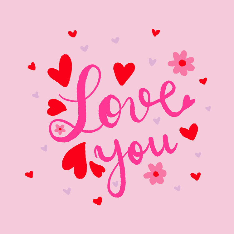 Angela Minca Plakát, Obraz - Hearts and Love, Angela Minca, 40 × 40 cm