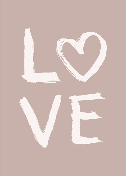 Aminah Eleonora Plakát, Obraz - LOVE Toothy Pink, Aminah Eleonora, 30 × 40 cm