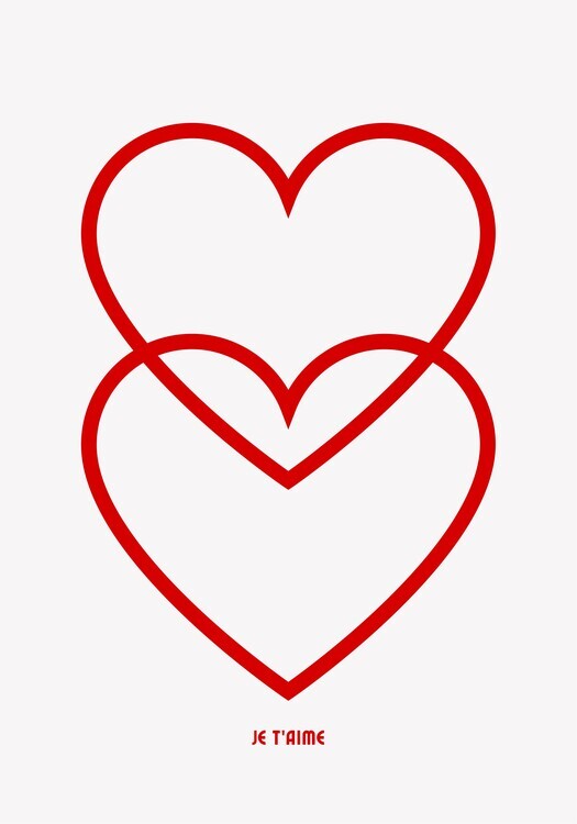 Athene Fritsch Plakát, Obraz - Entwined Hearts, Athene Fritsch, 26.7 × 40 cm