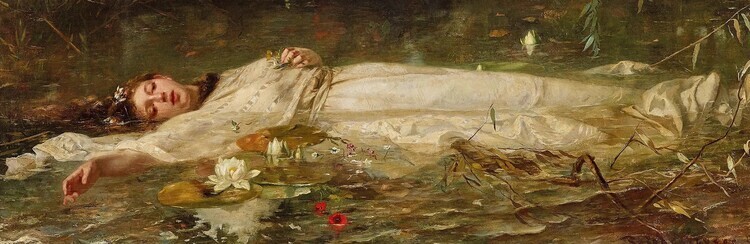 CLOSE UP F. W. T. Heyser - Ophelia, 91.5 × 30.5 cm