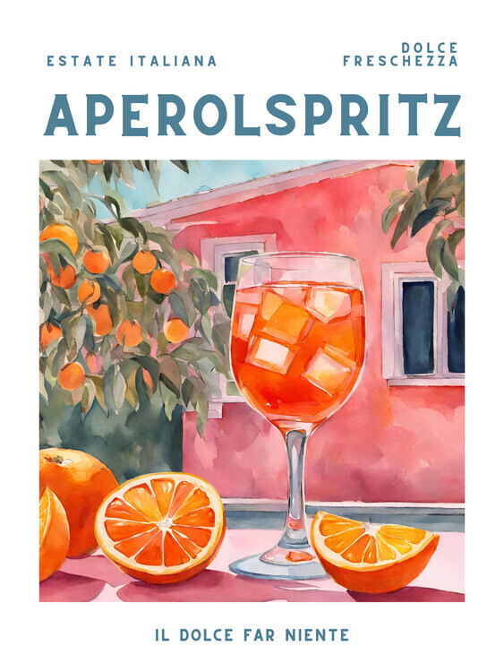 Fresh Plakát, Obraz - Aperol Spritz, Fresh, 30 × 40 cm