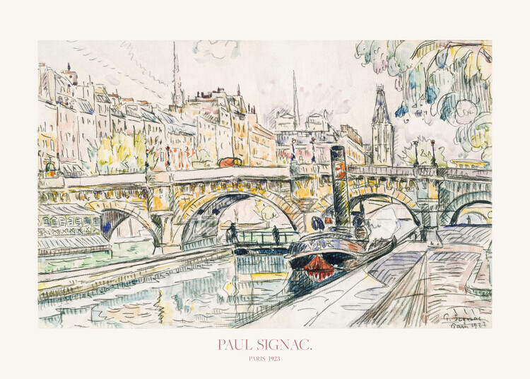 Paul Plakát, Obraz - Tugboat At the Pont Neuf, Paul, 40 × 30 cm