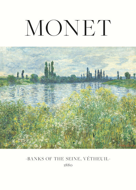 Claude Monet Plakát, Obraz - Banks Of The Seine, Claude Monet, 30 × 40 cm