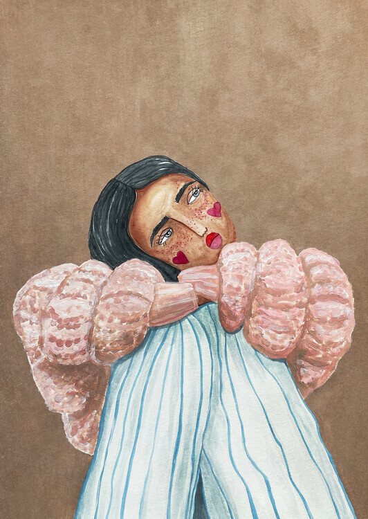 Raissa Oltmanns Plakát, Obraz - Dreaming girl, Raissa Oltmanns, 30 × 40 cm