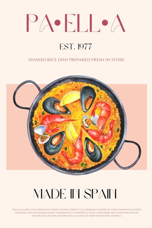 Nazma Khokhar Plakát, Obraz - Paella Delight, Nazma Khokhar, 26.7 × 40 cm