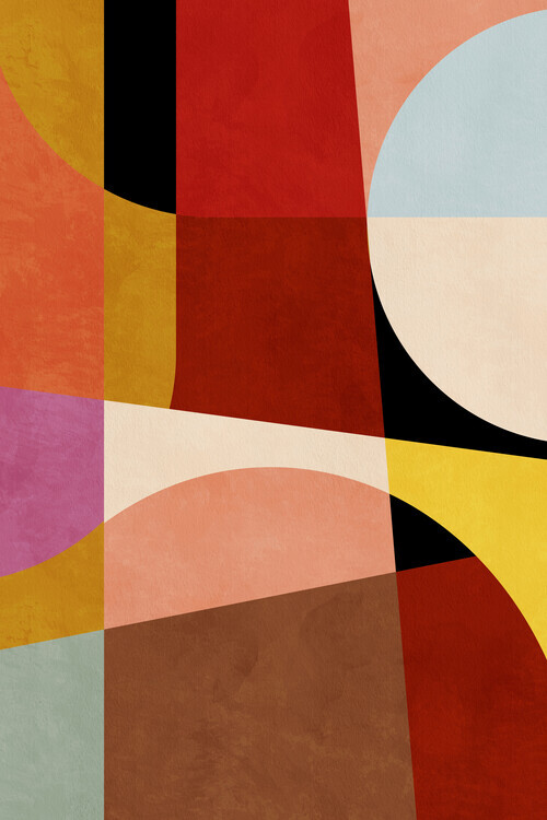 Ana Rut Bre Plakát, Obraz - Warm Colors Bauhaus Geometry2, Ana Rut Bre, 26.7 × 40 cm