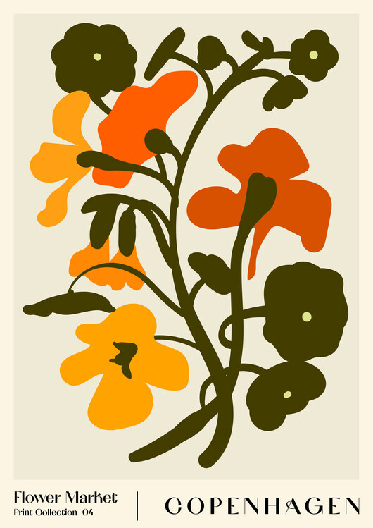 NKTN Plakát, Obraz - Flower Market. Copenhagen, NKTN, 30 × 40 cm