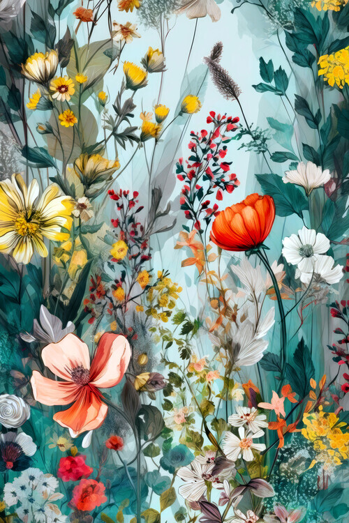 Justyna Jaszke Plakát, Obraz - Meadow flowers 5, Justyna Jaszke, 26.7 × 40 cm