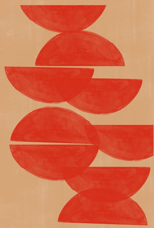 THE MIUUS STUDIO Plakát, Obraz - Crimson Symmetry, THE MIUUS STUDIO, 26.7 × 40 cm