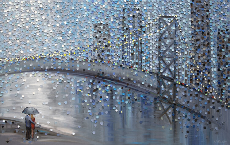 Ekaterina Ermilkina Plakát, Obraz - Rainy Date With the Bridge View, Ekaterina Ermilkina, 40 × 26.7 cm