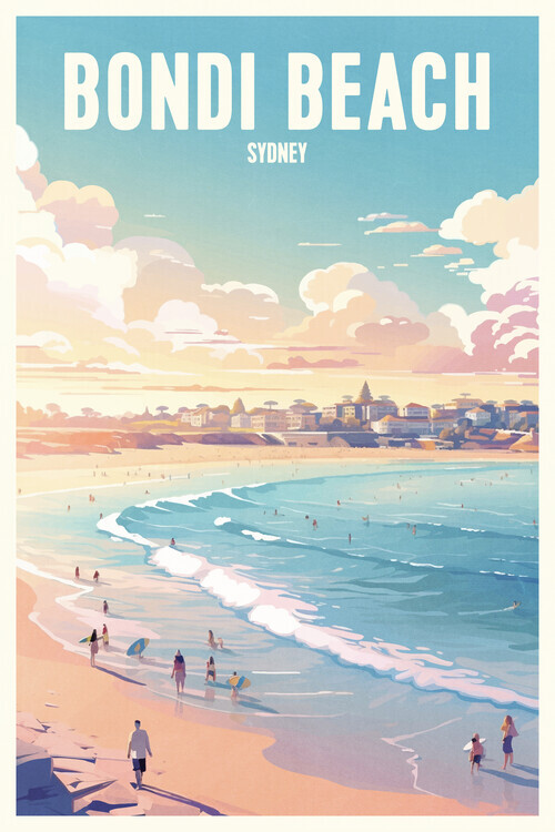 thomas chedeville Plakát, Obraz - Bondi Beach, thomas chedeville, 26.7 × 40 cm