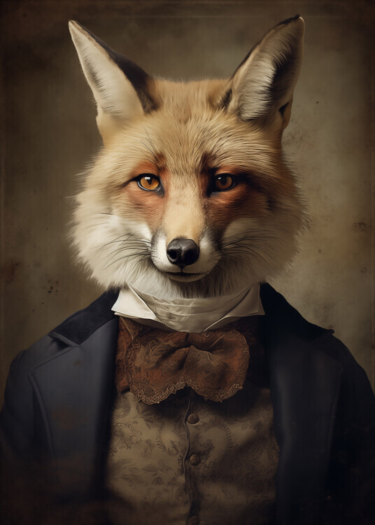 Andreas Magnusson Plakát, Obraz - Fox Portrait, Andreas Magnusson, 30 × 40 cm