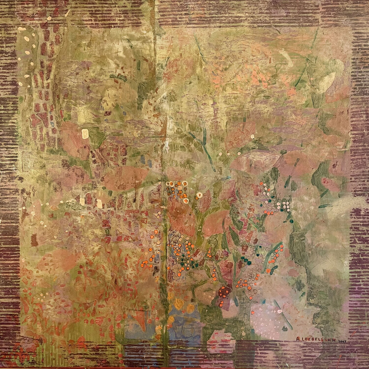 Alise Loebelsohn Plakát, Obraz - Still life with green leaves, Alise Loebelsohn, 40 × 40 cm