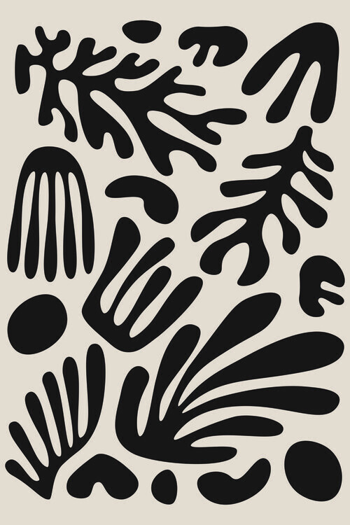 jay stanley Plakát, Obraz - Henri Matisse Black Algae Collection #3, jay stanley, 26.7 × 40 cm