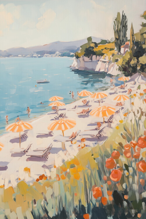 Melloi Art Prints Plakát, Obraz - Sunny Beach Day, Melloi Art Prints, 26.7 × 40 cm