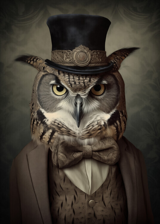 Andreas Magnusson Plakát, Obraz - Owl Portrait, Andreas Magnusson, 30 × 40 cm