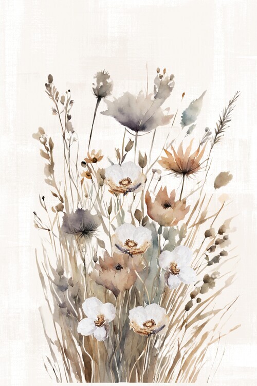 Sally Ann Moss Plakát, Obraz - Wild grasses-3, Sally Ann Moss, 26.7 × 40 cm