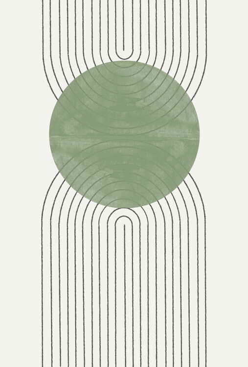 THE MIUUS STUDIO Plakát, Obraz - Green Harmony Flow, THE MIUUS STUDIO, 26.7 × 40 cm