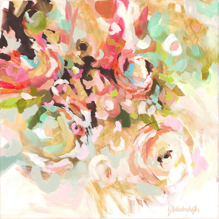 Jenny Westenhofer Plakát, Obraz - Flower Abstract, Jenny Westenhofer, 40 × 40 cm