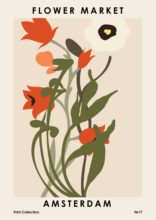 NKTN Plakát, Obraz - Flower Market Amsterdam, NKTN, 30 × 40 cm