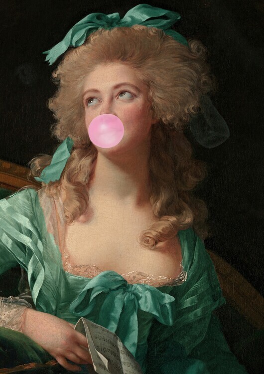 Talitha McQueen Plakát, Obraz - Madame Bubble-Gum, Talitha McQueen, 30 × 40 cm