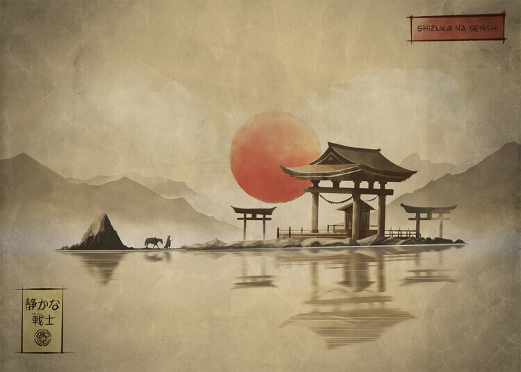 Fadil Roze Plakát, Obraz - Shizuka Na Senshi( Tranquil Warrior ), Fadil Roze, 40 × 30 cm