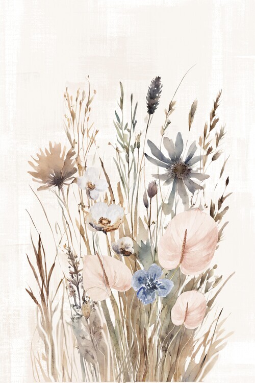 Sally Ann Moss Plakát, Obraz - Wild grasses-2, Sally Ann Moss, 26.7 × 40 cm