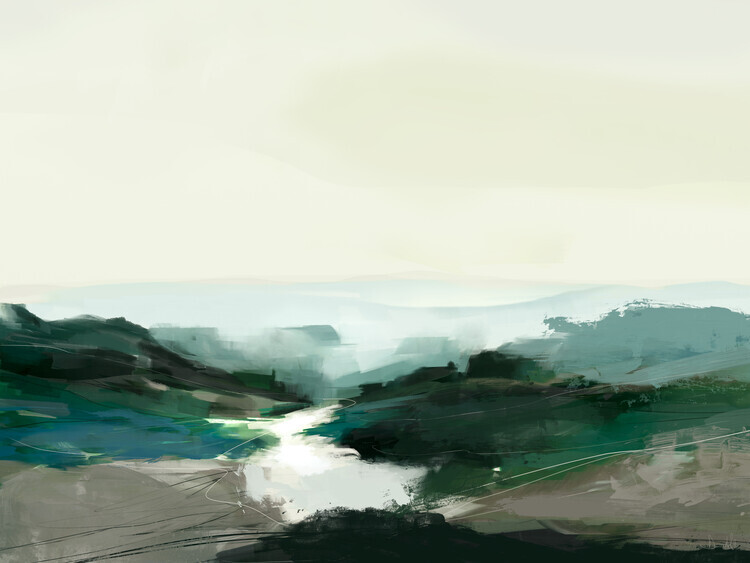 Dan Hobday Plakát, Obraz - Highland View, Dan Hobday, 40 × 30 cm