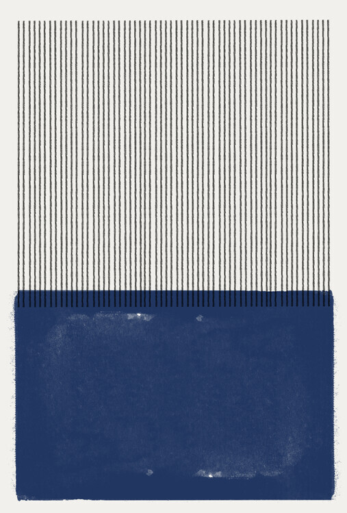 THE MIUUS STUDIO Plakát, Obraz - Blue Line Harmony, THE MIUUS STUDIO, 26.7 × 40 cm