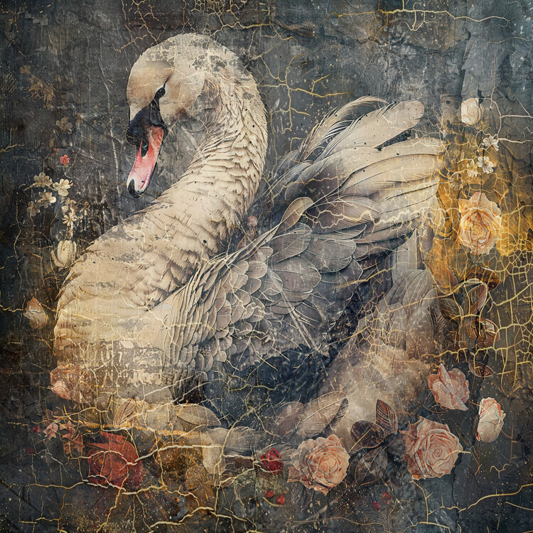 Rafal Kulik Plakát, Obraz - Floral Animals Vintage Art Illustration 25, Rafal Kulik, 40 × 40 cm