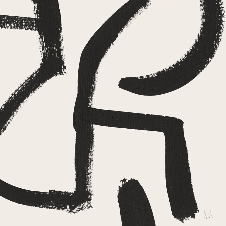 Dan Hobday Plakát, Obraz - Curvy Lines No2, Dan Hobday, 40 × 40 cm