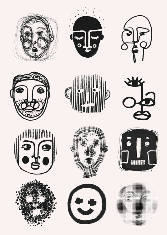 Treechild Plakát, Obraz - Faces of Emotion, Treechild, 30 × 40 cm