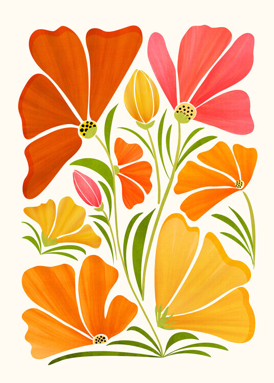 Kristian Gallagher Plakát, Obraz - Spring Wildflowers, Kristian Gallagher, 30 × 40 cm